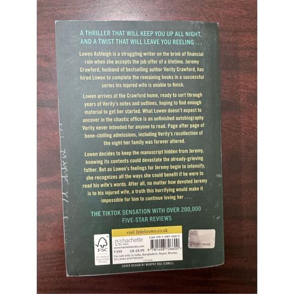 Verity Paperback Book By Colleen Hoover - Picture 2 of 3